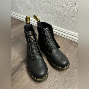 Dr. Martens 1460 Women's SZ 5 Pascal Nappa Zipper Black Leather Boots